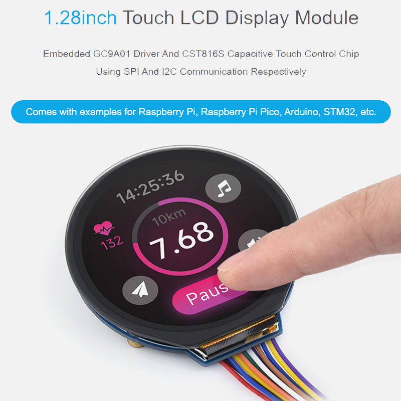 I2C Lcd Display - Module d'affichage LCD tactile 1.28 pouces,