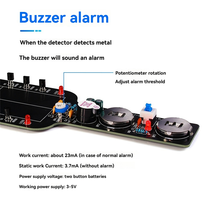 Diy Electronics Parts - Détecteur de métaux électronique SQPP-DIY, Kit