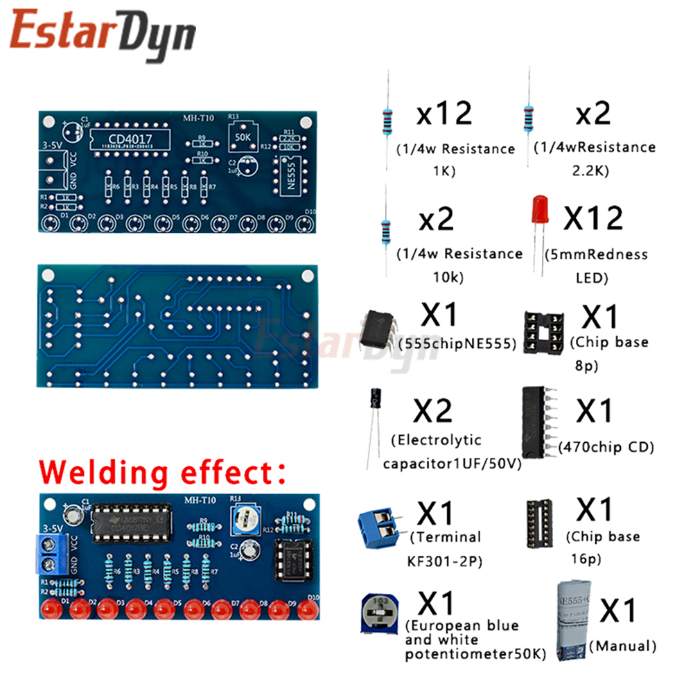Kit DIY Estardyn NE555+CD4017  - Diy Electronics Kits For Kids avis et prix