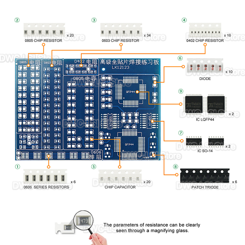 08 composants de Patch Kit de  - Diy Electronics Kits For Kids avis et prix