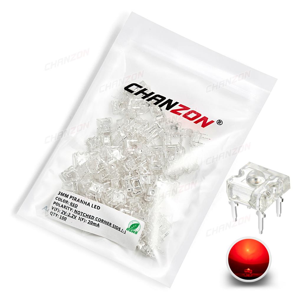 100 pièces 3mm LED Piranha Dio - Diy Electronics Flux avis et prix